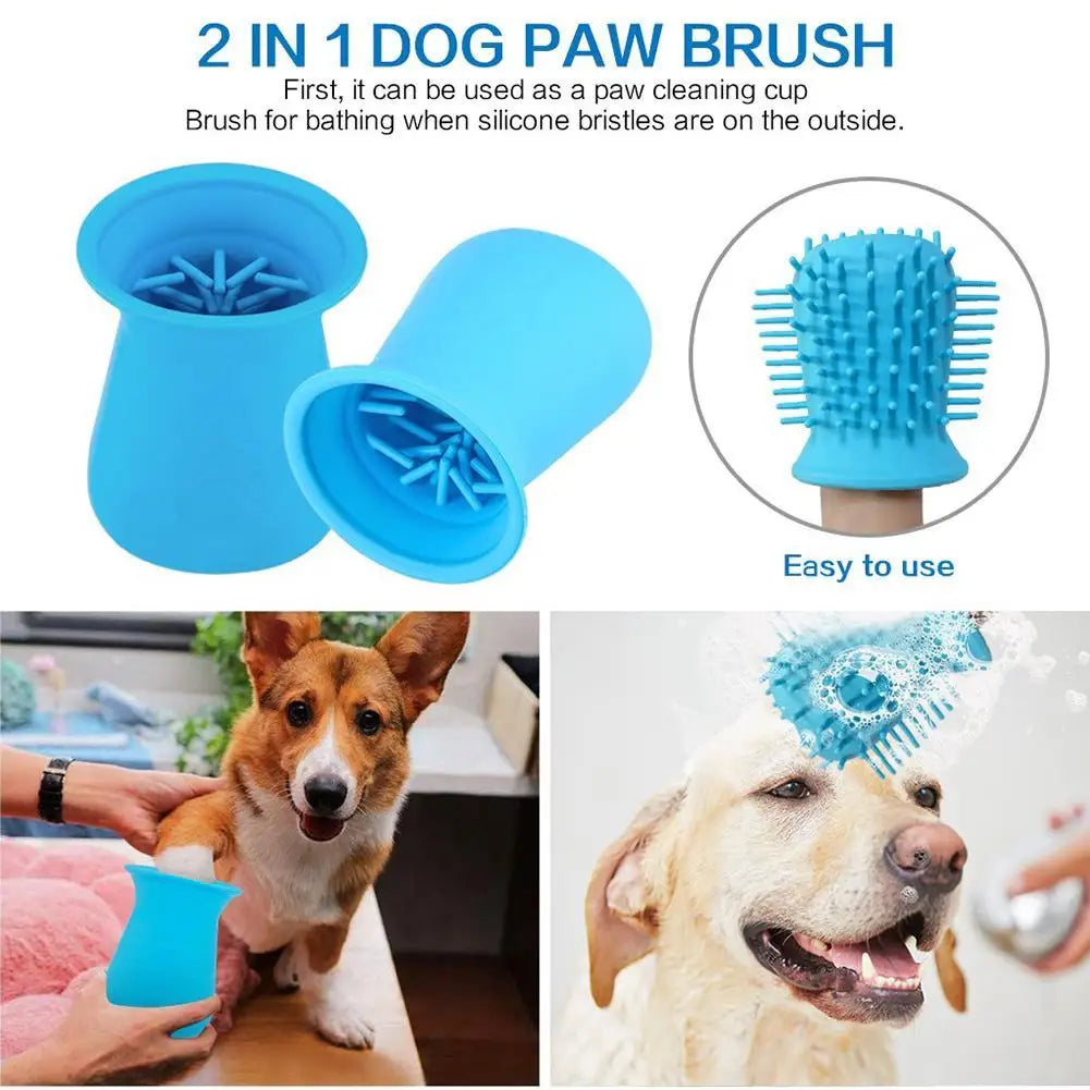 [ READY STOCK ]Dog Paw Cleaner Cup Pet Cleaning Foot Washer Cup Paw Clean Brush Pet Supplies